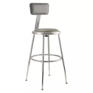 내셔널 퍼블릭 시트 6400 시리즈 헤비 듀티 18인치 조절 가능한 높이 강철 의자라운드 및 등받이 회색