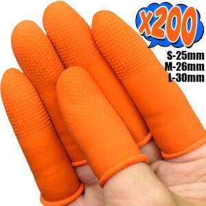 200/10피스 미끄럼 방지 손가락 침대 라텍스 일회용 커버 고무 정전기 엄지 슬리브 장갑 끝 보호대