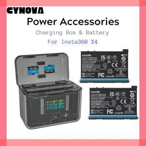 CYNOVA 인스타360 X4 배터리 충전기 케이스 OLED 고속 박스 콤보 2290mAh 인스타 360 전원 액세서리