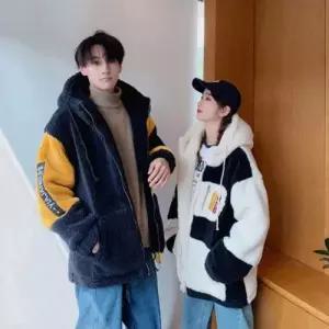 자켓 아우터 뽀글이 배색 커플 후리스 플리스 디테일 WFLPTOP