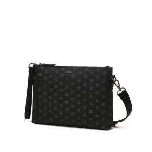 갤러리아 DBBA6E582BK 닥스 블랙 DD로고 가죽 클러치 겸 크로스백