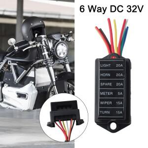 1개 6방향 DC 32V 자동차 블레이드 퓨즈 박스 케이스 블록 홀더 ATC ATO 버스 선박 바이크 오토바이 보험