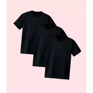 무지 3팩 폴리 메쉬 에어쿨 드라이 라운드 남여공용 반팔티 반팔 티셔츠 상의 D 1 4071369