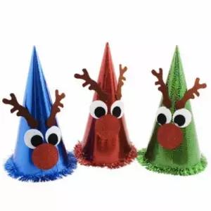 뚝딱 홀로그램 루돌프 고깔모자 1인용 만들기 교구 재료