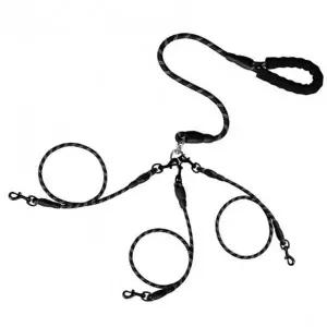 이동줄 블랙 다견 1P 산책 3IN1 강아지 리드줄 세마리