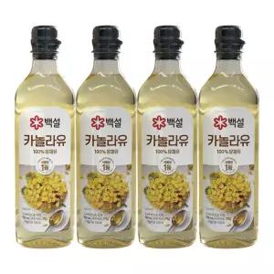 CJ제일제당 백설 카놀라유 900ml 4개 / 써클