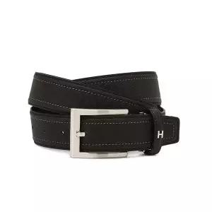 헤지스 블랙 로고장식 소가죽 벨트 WUBE5E903BK