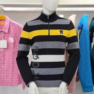 루이까스텔 FW 여성 울100 스트라이프 하프 집업 방풍 스웨터 7LESW036B