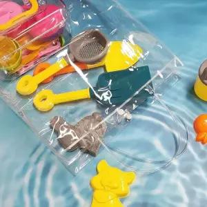 PVC 투명 똑딱이 백 M 꽃가방 투명백 비치백 바캉스가 꽃가방 투명백 바캉스가방 PVC백