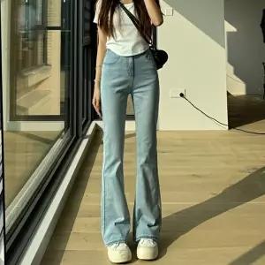 키큰여자바지 플레어 세미 부츠컷 하이웨스트 연 청바지 FR-161843