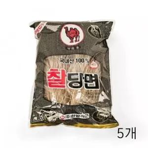 WL 한밭식품 낙타표 찰당면 1kg X 5개 찜닭 식당 사리 잡채당면 갈비탕사리 업소용당면