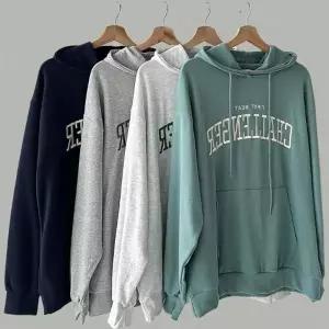 여성 가을 후드티 캠퍼스 스타일 포켓 자수 티셔츠