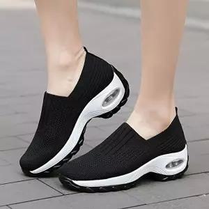 [엄지척]여성 편한 슬립온 워킹화 에어굽 니트 운동화