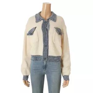 포커스 청카라 배색 니트 가디건_FS3A9KC0076 326826