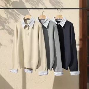 여자 데일리 봄신상 트리플카라 니트 티셔츠