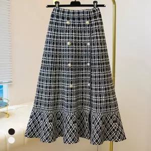 클라셰 체크니트레이디스커트_B5W0855