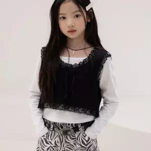 와플 레이스 뷔스티에 조끼 키즈 주니어 여아