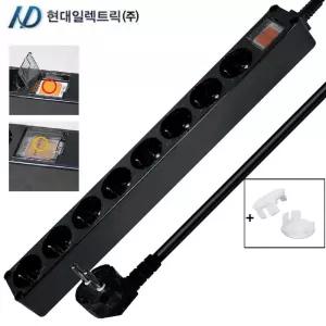현대일렉트릭 블랙 멀티탭 인테리어 소품 콘센트 과부하차단 8구 10구 누전차단 10구