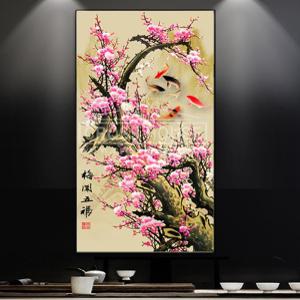 잉어매화도 보석십자수 (변형큐빅/전체)CH