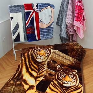 보들보들 밍크담요 150x200 블랭킷 옛날 차박 캠핑 호랑이 캐릭터 담요