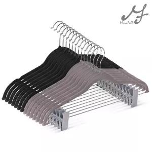 [MF매직하우스] 고리회전형 벨벳 멀티 집게 바지걸이 옷걸이 겸용 그레이 10P