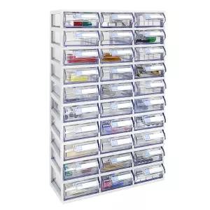 [국내생산 완제품] 모아이샵 스마트 정리함(30칸) 투명수납함 플라스틱서랍장 부품정리함 멀티박스 다용도 수납함