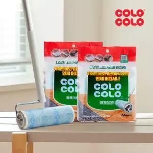 고로고로 마루용 돌돌이 밀대 테이프 클리너 본체 세트+리필 3입X2개