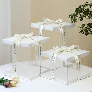 케이크 투명 선물 포장 박스 상자 케이스 꽃