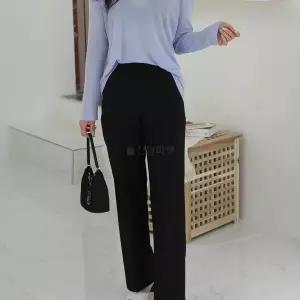 여자 여름 V넥 얇은긴팔티 루즈핏 시스루 텐셀 티셔츠