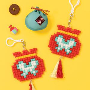 [문구티쳐] 민화샵 디폼블럭 복주머니 8mm 가방장식 키링 디폼블록