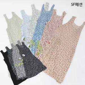 플레어 쉬폰 어린이집 플라워 꽃무늬 원피스 앞치마