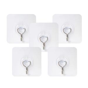 접착식 고리 투명 매직후크 다용도 걸이 5P