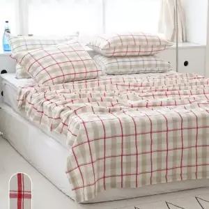 [텐바이텐]아토앤알로 린넨체크 린넨코튼 홑이불 SS/Q