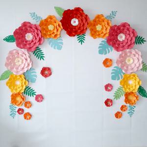 [완제품]트로피칼페이퍼플라워 졸업식포토존 입학식 행사꽃장식 기관행사 이벤트장식 자이언트플라워