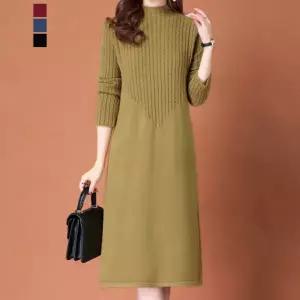 [퀸이즈][퀸이즈] 모그비 반목 트위스트 니트 시프트 원피스