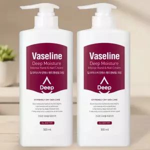 바세린 딥 모이스처 대용량 핸드크림 500ml 2개 끈적임없는 고보습