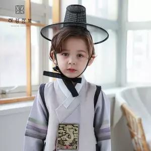 [보리보리/하랑한복]하랑한복 남아 한복 아동갓 돌잔치 촬영 소품 하랑갓
