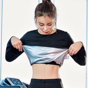 여성 다이어트 땀복 상의 긴팔 티셔츠 운동 헬스 트레이닝복 CW실버리