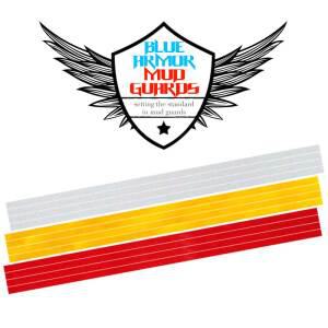 블루아머 머드가드 전용 엣지라인 반사스티커 4p 화이트 레드 색상선택 데칼 측면 리플렉터