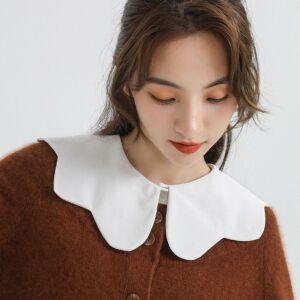 물결 라인 레이어드 넥케이프 페이크 카라 이너셔츠목만있는 카라만 이너