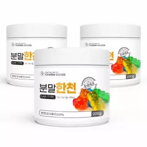 3병 100% 국산 분말 한천 200g 식물성 원료