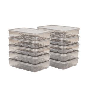 땡스소윤 냉동실 밀폐용기 7호 600ml 10개세트 투명그레이