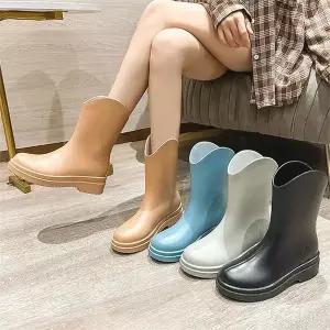 [오노마] ONM 여성 4컬러 유광 심플 미들 부츠 패션장화 장마철 (S9715527)