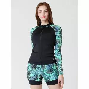 [하프클럽/베이직 엘르]여성인 트로피칼 집업 래쉬가드 3종세트 BEL-S213T