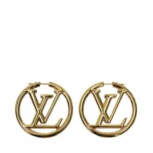 [중고명품] 골드 루이즈 후프 귀걸이