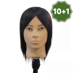 [클로버]연습용 남성통가발 100%인모 12인치(M11A1012BL-M(수염없음))