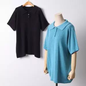 빅사이즈 405 니트카라버튼반팔티 DEBI560