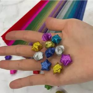 레인보우 반짝이 별접기 별종이 세트 종이별접기 별종이 별접기 별색종이