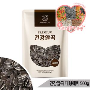 건강알곡 대형 해바라기씨 500g 앵무새 햄스터 간식