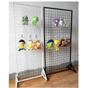 철망 파티션 메쉬 가벽 이동식 네트망 작품 철제 전시 진열대 바퀴